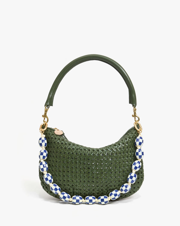 Clare Vivier Shortie Strap Blue/Cream Checker