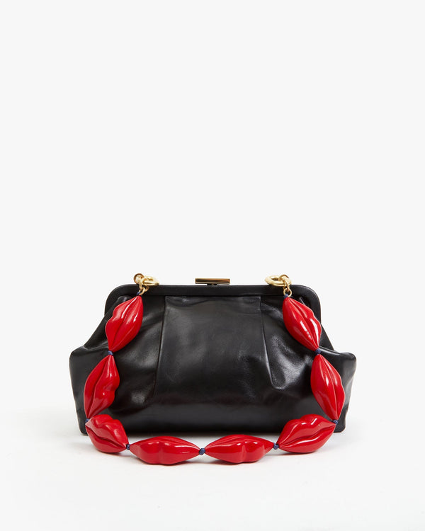 Clare Vivier Shortie Strap Poppy Lips