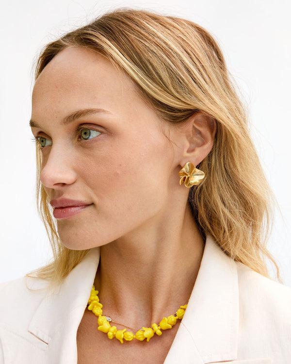 Clare Vivier Statement Stud Earrings Vintage Gold