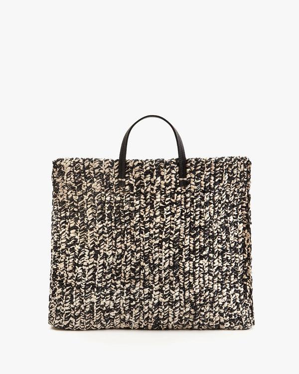 clare vivier Summer Simple Tote Black/Cream Raffia