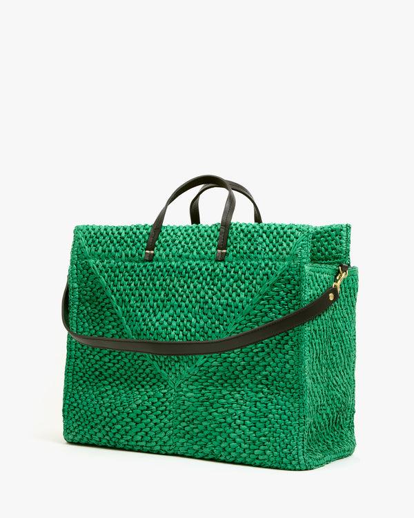 Clare Vivier Summer Simple Tote Green Apple Raffia