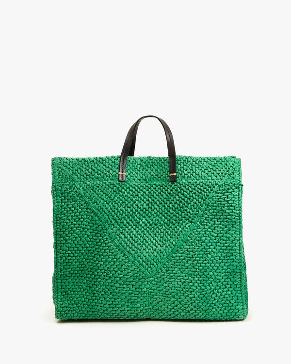 clare vivier Summer Simple Tote Green Apple Raffia