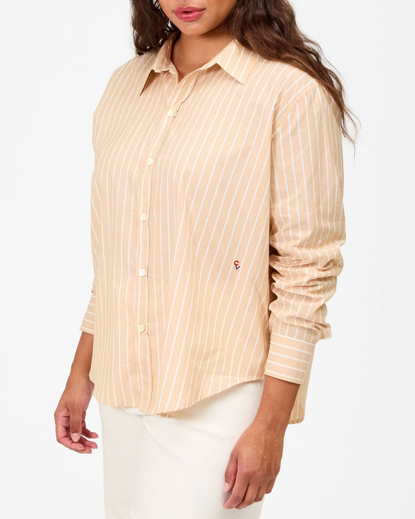 Clare Vivier Suzette Shirt Sand/Cream Stripe / XS