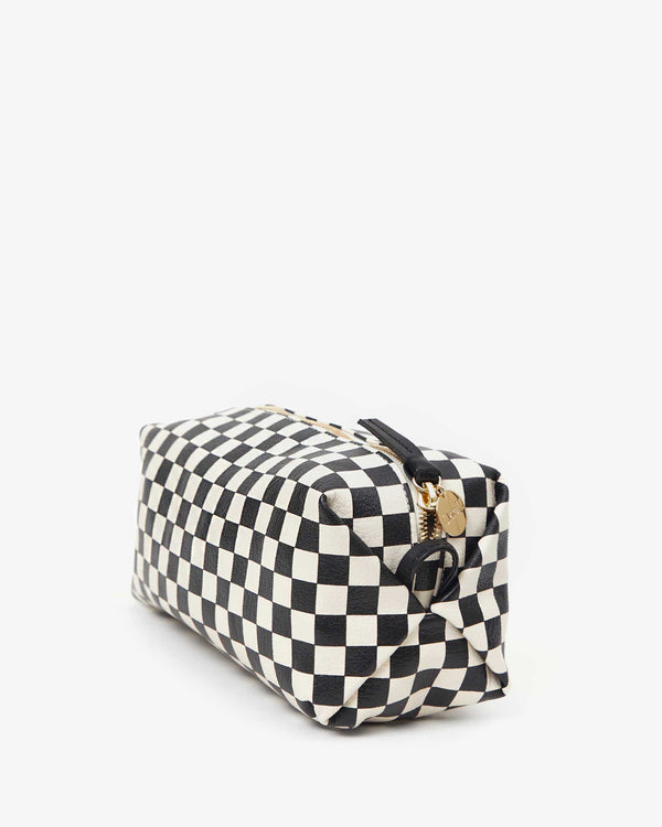 Clare Vivier Toiletry Case Black/Cream Checkers
