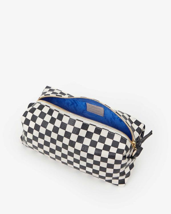 Clare Vivier Toiletry Case Black/Cream Checkers