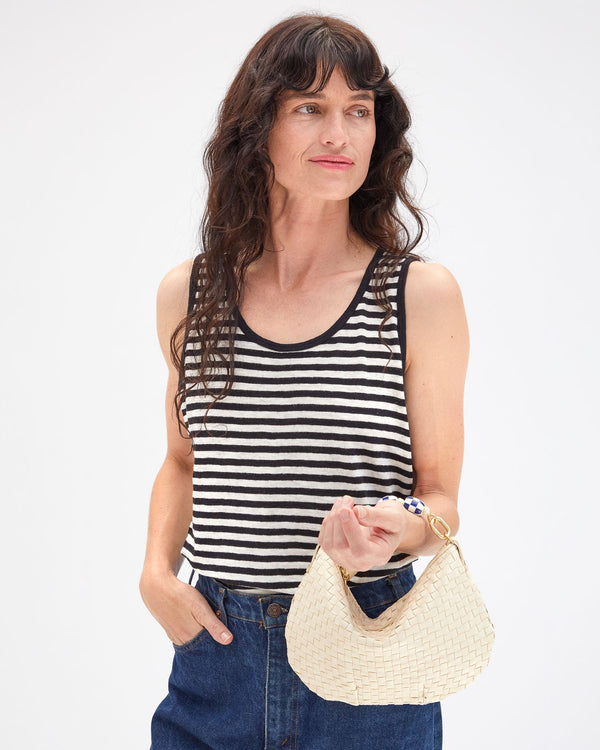 Clare Vivier Top Handle Bébé Blue/Cream Checker