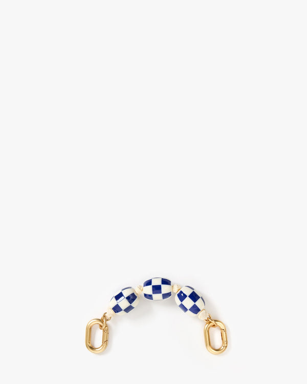 clare vivier Top Handle Bébé Blue/Cream Checker