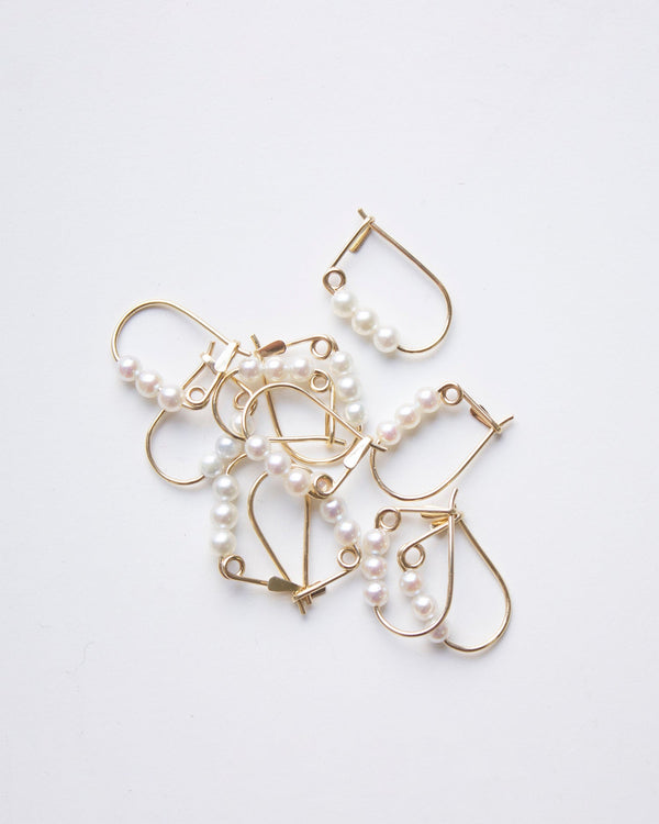 Clare Vivier Tres Pearl Earring 14k Yellow Gold