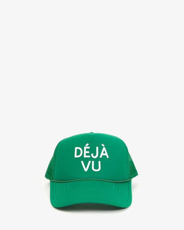 clare vivier Trucker Hat Green w/ Cream Déjà Vu