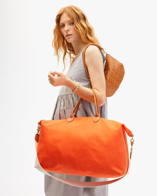 Clare Vivier Weekender Tangerine Canvas