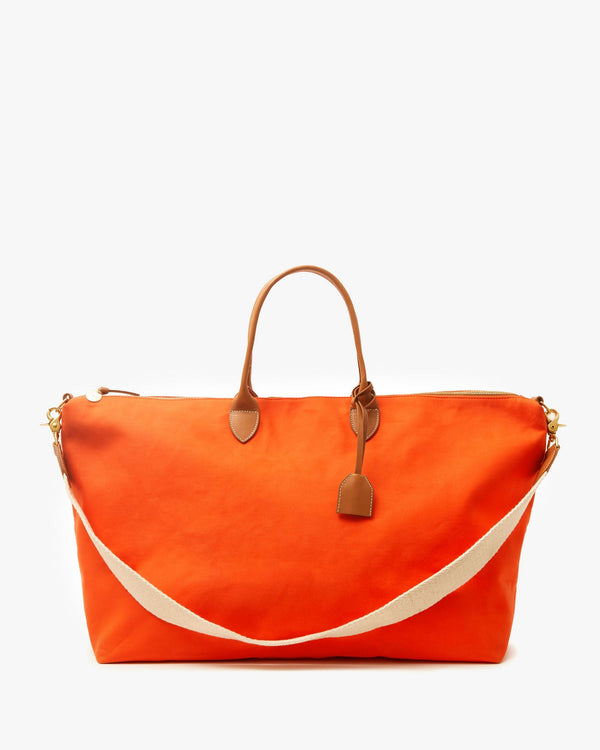 clare vivier Weekender Tangerine Canvas