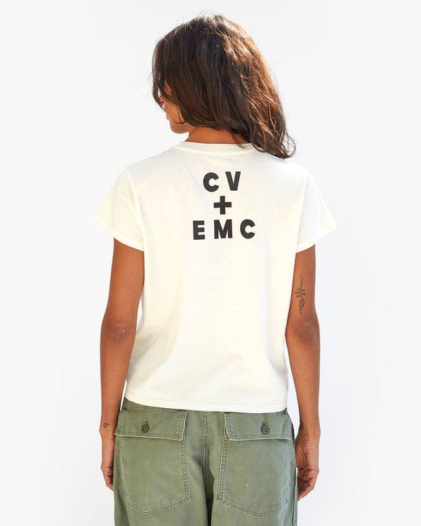 Clare Vivier Classic Tee Cream W/ Black/Poppy Maman Je T'aime / XS