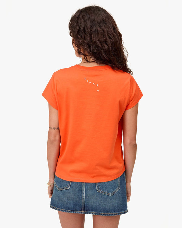 Clare Vivier Classic Tee Scarlet Orange W/ Cream Californie / XS
