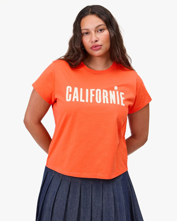 Clare Vivier Classic Tee Scarlet Orange W/ Cream Californie / XS