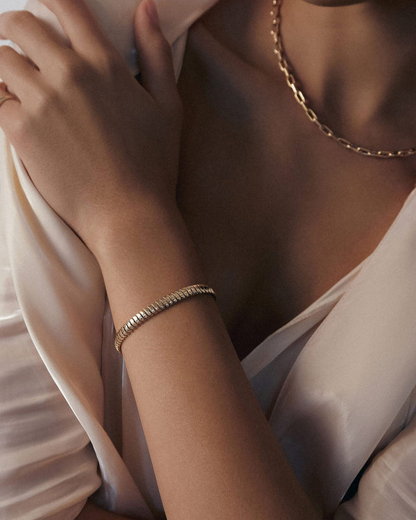 Clare Vivier Cobra Chain Bracelet 14k Gold / 6 1/2 Inches