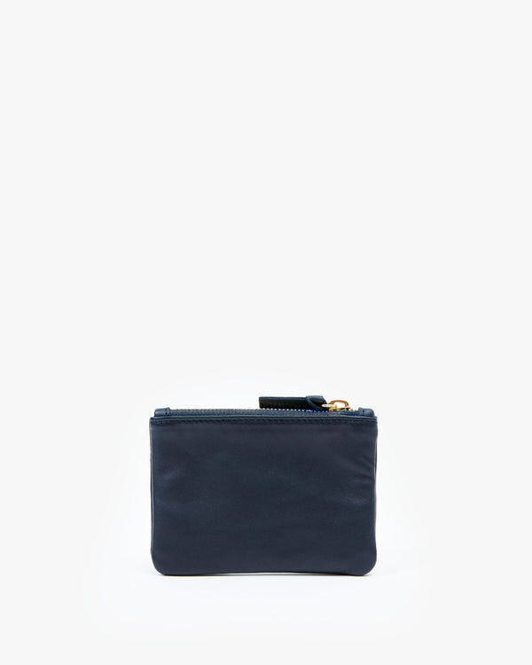 Clare Vivier Coin Clutch Navy W/ Cream/Wild Purple Oui