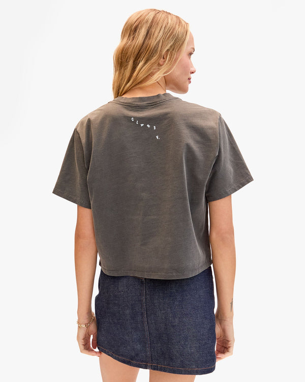 Clare Vivier Le Carré Tee Faded Black W/ Sky Blue Oui / XS
