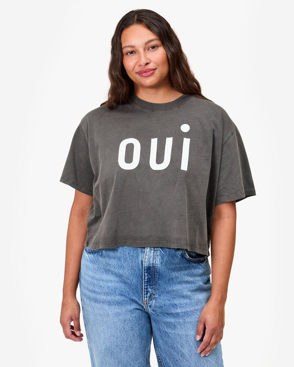 Clare Vivier Le Carré Tee Faded Black W/ Sky Blue Oui / XS