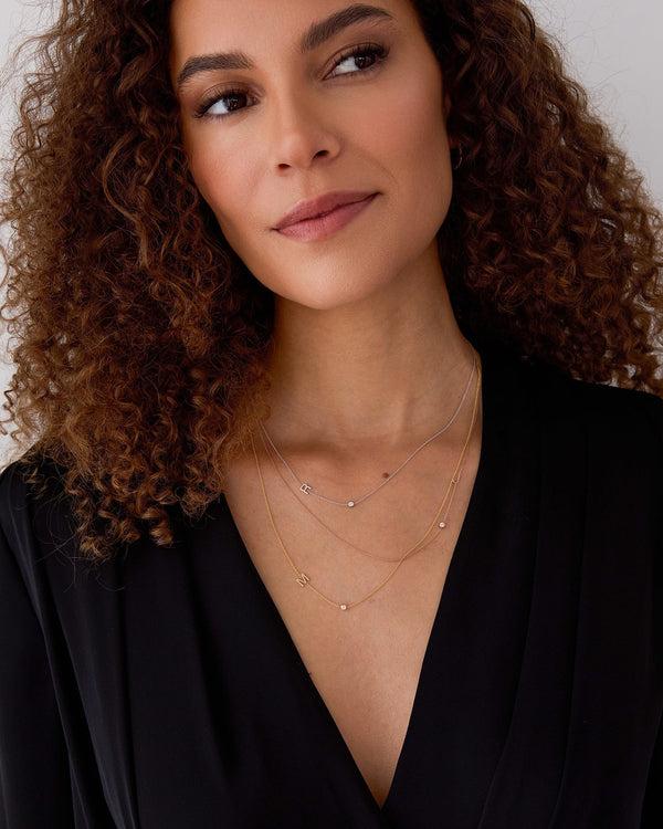 Clare Vivier Letter Necklace With Diamond Yellow Gold 14k Yellow Gold / A