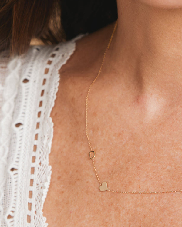 Clare Vivier Letter Necklace With Heart Yellow Gold 14k Yellow Gold / A