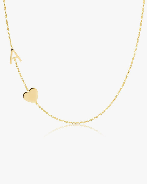 clare vivier Letter Necklace with Heart Yellow Gold 14k Yellow Gold / A