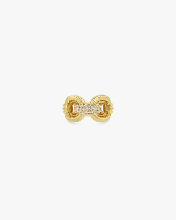 clare vivier Link Column Ring w/ Center Diamonds Yellow Gold / 6