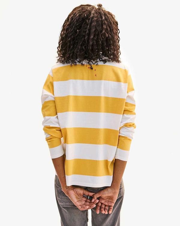 Clare Vivier Long Sleeve Tee Cream/Vintage Marigold Rugby Stripe / XS
