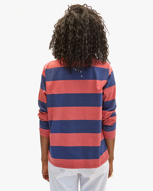 Clare Vivier Long Sleeve Tee Vintage Poppy/Navy Rugby Stripe / XS