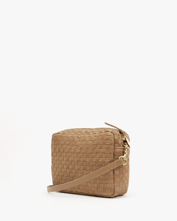 Clare Vivier Midi Sac Clay Leather/Suede Woven Checker