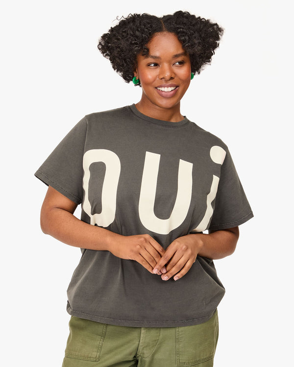 Clare Vivier Original Tee Faded Black W/ Cream Grand Oui / XS