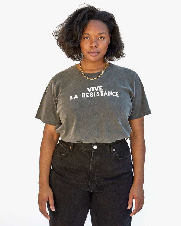 Clare Vivier Original Tee Faded Black W/ Cream Vive La Resistance / XS
