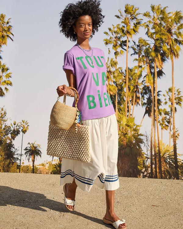 Clare Vivier Original Tee Faded Wild Purple W/ Green Tout Va Bien / XS