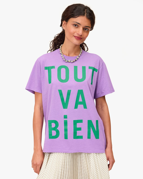 clare vivier Original Tee Faded Wild Purple w/ Green Tout Va Bien / XS