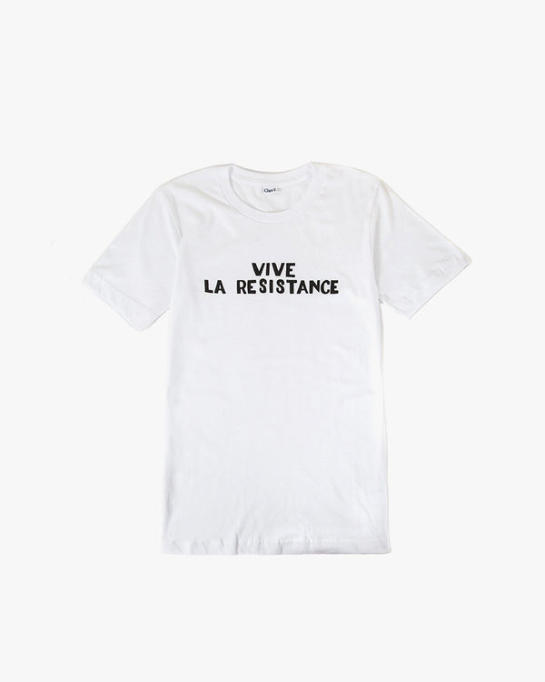 Clare Vivier Original Tee White W/ Black Vive La Resistance / XS