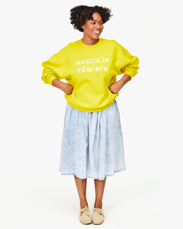 Clare Vivier Oversized Sweatshirt Citron Masculin Féminin / XS