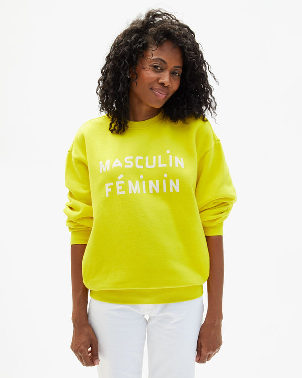clare vivier Oversized Sweatshirt Citron Masculin Féminin / XS