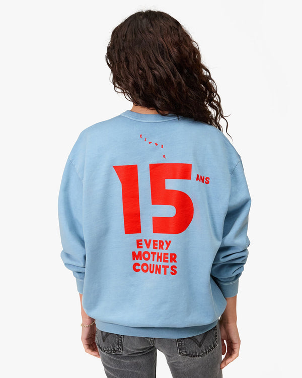 Clare Vivier Oversized Sweatshirt Light Sunfaded Blue Maman Je T'Aime / XS