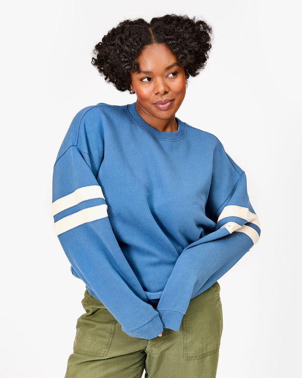 Clare Vivier Oversized Varsity Sweatshirt Desert Blue / XS