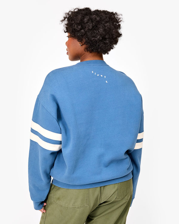Clare Vivier Oversized Varsity Sweatshirt Desert Blue / XS