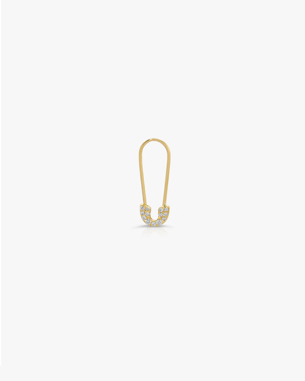 clare vivier Pavé Safety Pin Earring 14k Yellow Gold