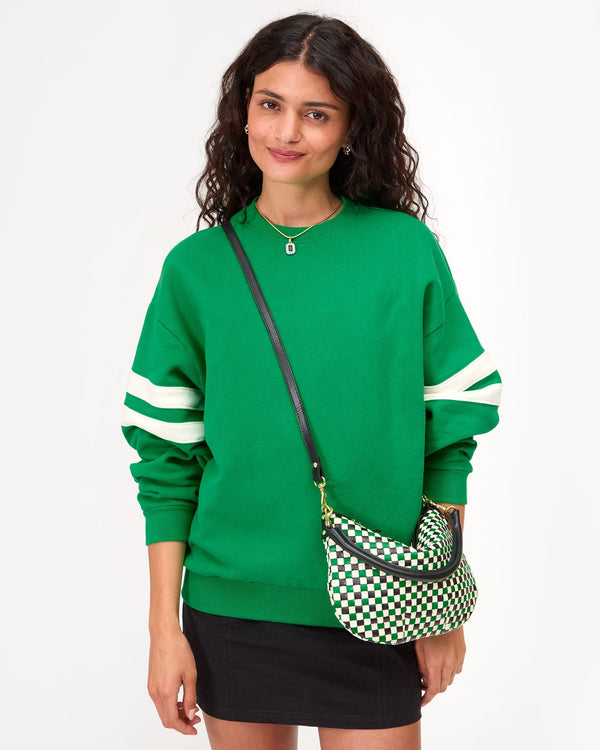 Clare Vivier Petit Moyen Green Apple Multi Woven Checker
