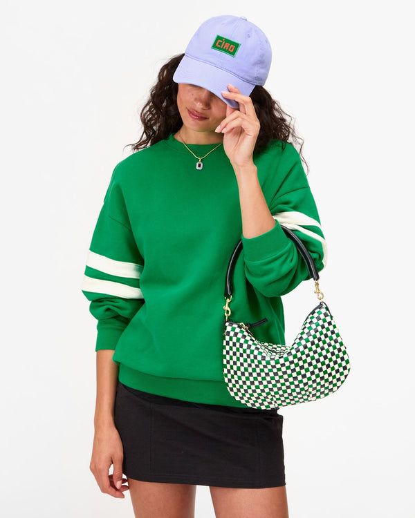 Clare Vivier Petit Moyen Green Apple Multi Woven Checker