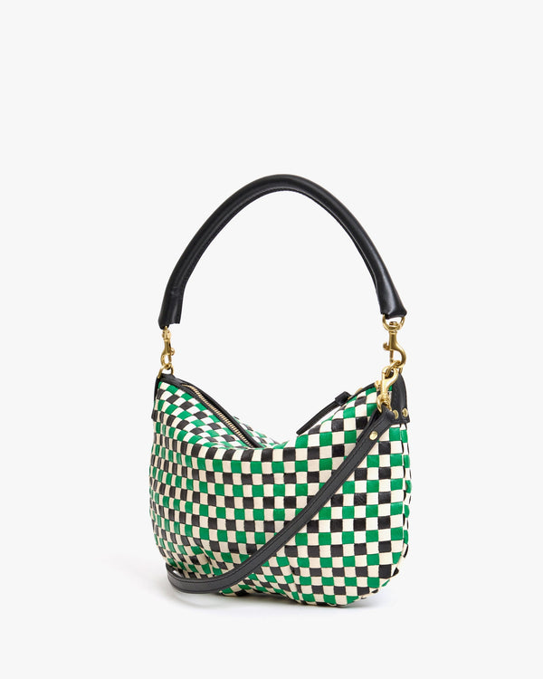 Clare Vivier Petit Moyen Green Apple Multi Woven Checker