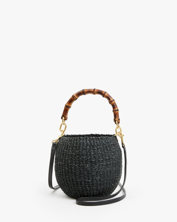 clare vivier Petit Pot de Miel w/ Bamboo Handle Black