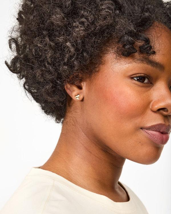 Clare Vivier Petite Puff Heart Stud Earrings 14k Gold