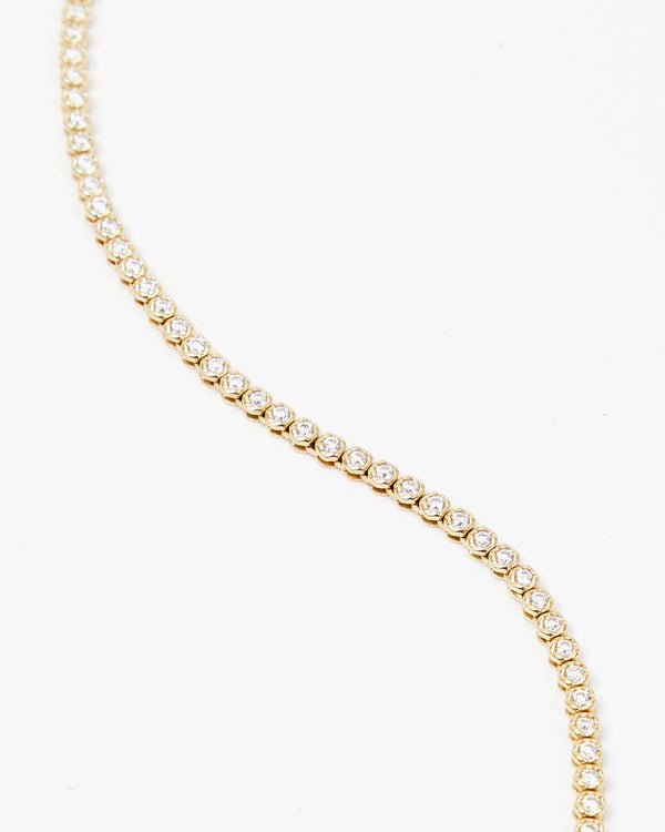 Clare Vivier Sapphire Bezel Necklace White Sapphire/Gold