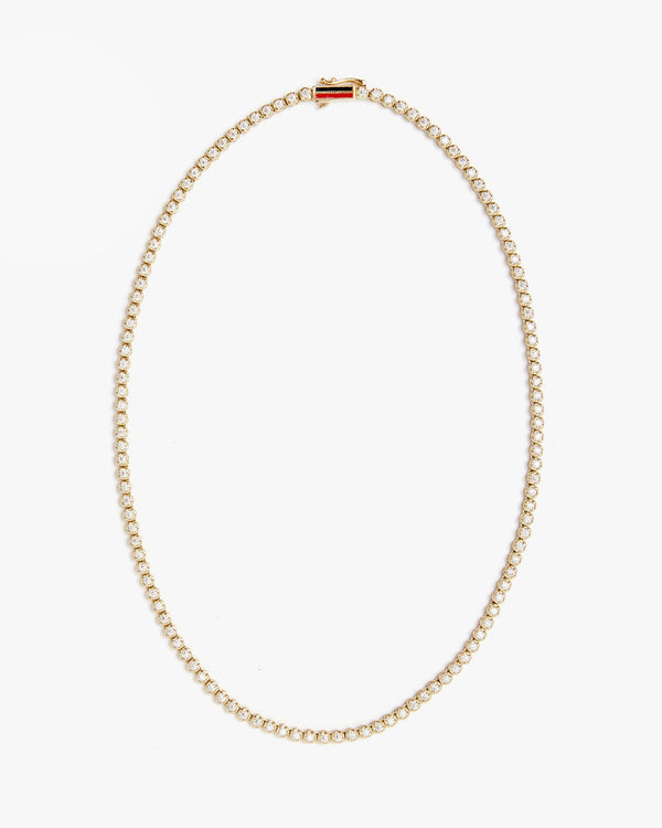clare vivier Sapphire Bezel Necklace White Sapphire/Gold