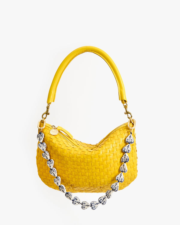 Clare Vivier Shortie Strap Blue/Cream Porcelain Hearts