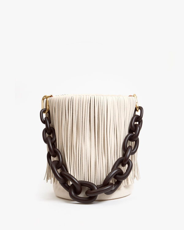 Clare Vivier Shortie Strap Chocolate Gradual Link Matte Resin