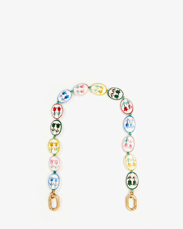 clare vivier Shortie Strap Multi Color Porcelain Flower
